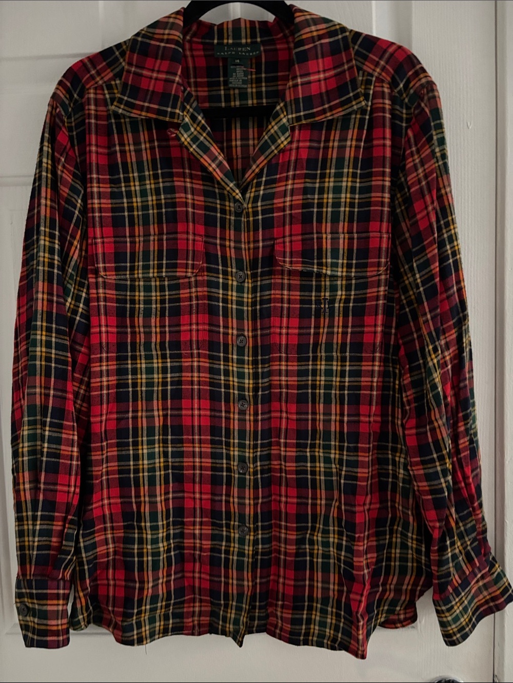 Ralph Lauren Red, Black & Yellow Plaid Button-Down Shirt